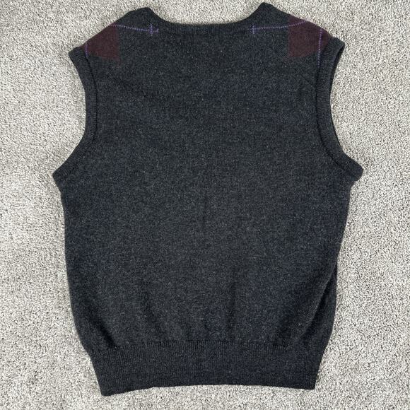Vtg LL Bean Sweater Mens L 100% Scotland Wool V-Neck Argyle Pullover Cabincore - Picture 6 of 6